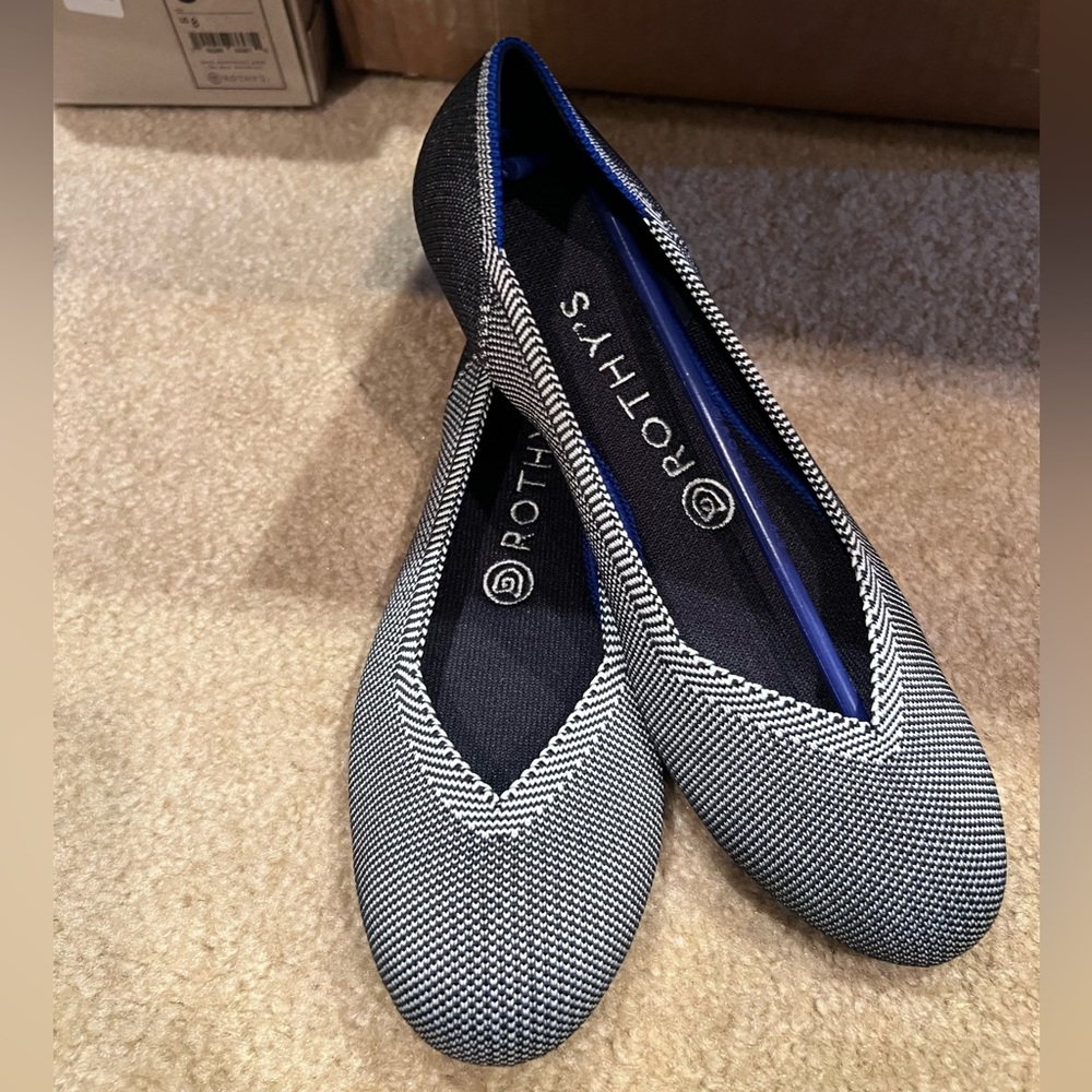 Rothy’s grey birdseye 8 rounded toe flats